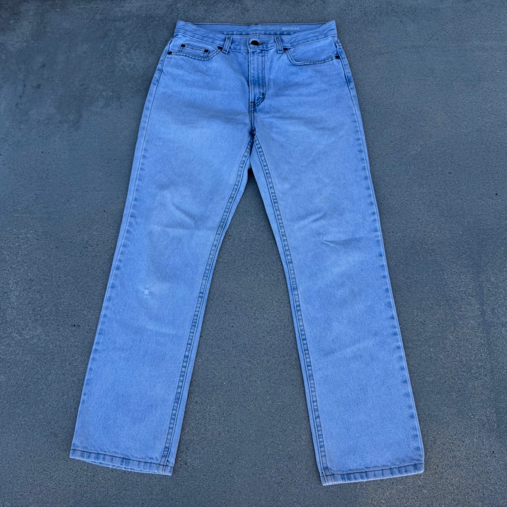 George Mens Regular Fit Jeans Light Wash‎ Blue Denim Straight Leg 30x30